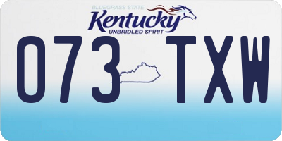 KY license plate 073TXW