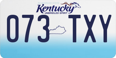KY license plate 073TXY