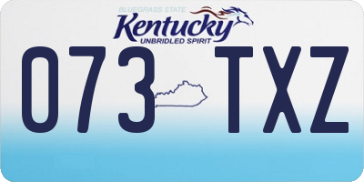 KY license plate 073TXZ