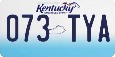 KY license plate 073TYA
