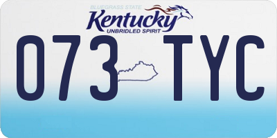 KY license plate 073TYC