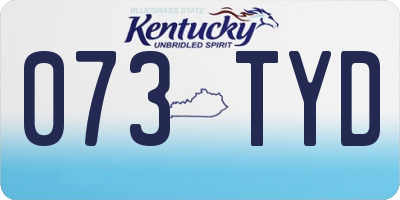KY license plate 073TYD