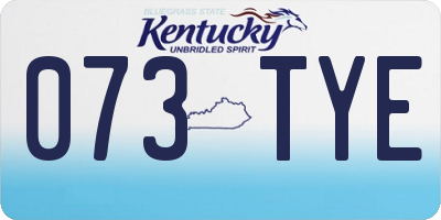 KY license plate 073TYE