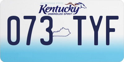 KY license plate 073TYF
