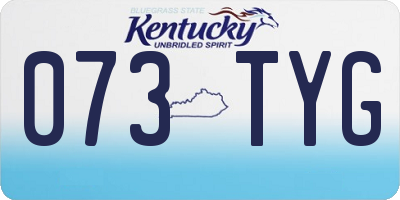KY license plate 073TYG