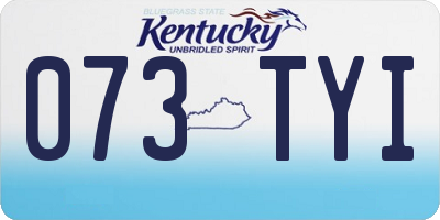 KY license plate 073TYI
