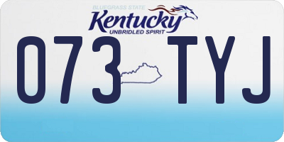 KY license plate 073TYJ