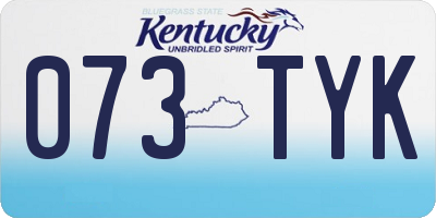 KY license plate 073TYK