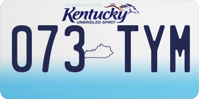 KY license plate 073TYM