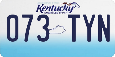 KY license plate 073TYN
