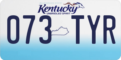 KY license plate 073TYR