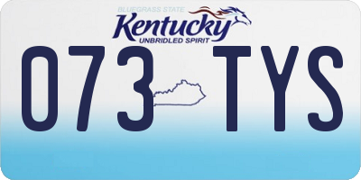 KY license plate 073TYS