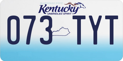 KY license plate 073TYT