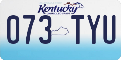 KY license plate 073TYU
