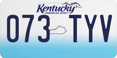KY license plate 073TYV