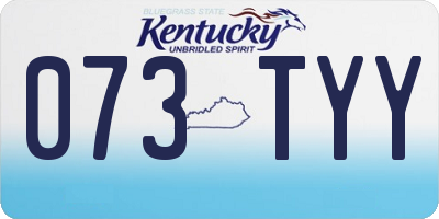 KY license plate 073TYY