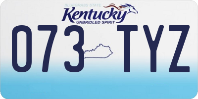 KY license plate 073TYZ