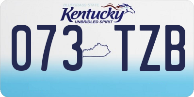 KY license plate 073TZB