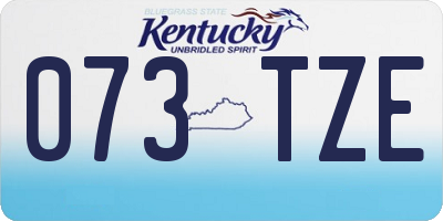 KY license plate 073TZE