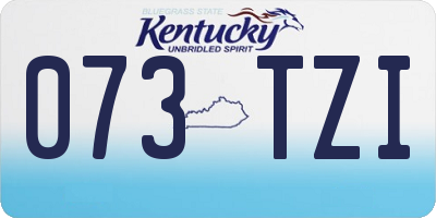 KY license plate 073TZI