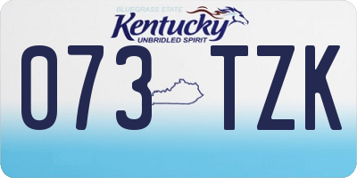 KY license plate 073TZK