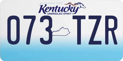 KY license plate 073TZR
