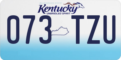 KY license plate 073TZU