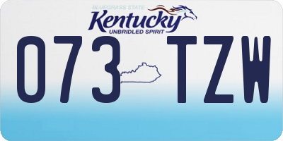 KY license plate 073TZW