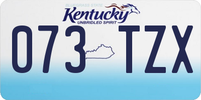 KY license plate 073TZX