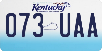 KY license plate 073UAA