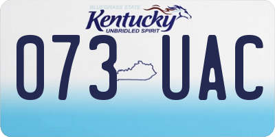 KY license plate 073UAC