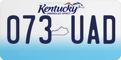 KY license plate 073UAD