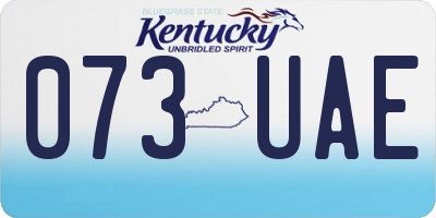 KY license plate 073UAE