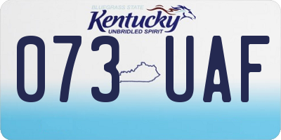 KY license plate 073UAF