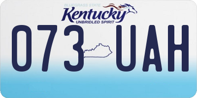 KY license plate 073UAH