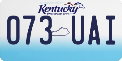 KY license plate 073UAI