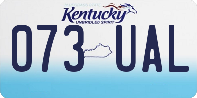KY license plate 073UAL