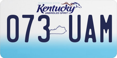 KY license plate 073UAM
