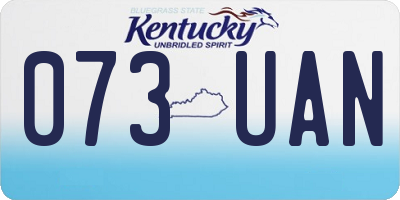 KY license plate 073UAN