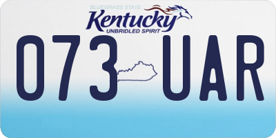 KY license plate 073UAR