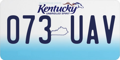 KY license plate 073UAV