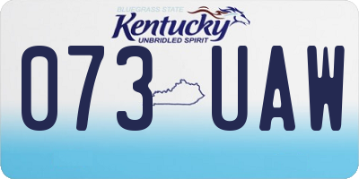 KY license plate 073UAW