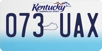 KY license plate 073UAX
