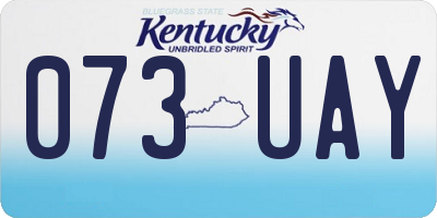 KY license plate 073UAY