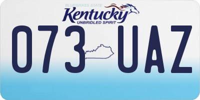 KY license plate 073UAZ