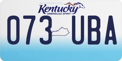 KY license plate 073UBA