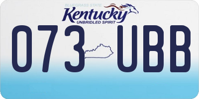 KY license plate 073UBB