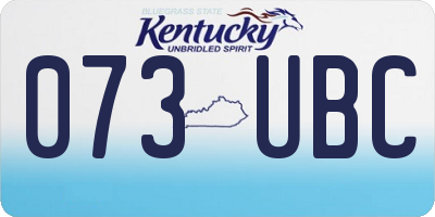 KY license plate 073UBC