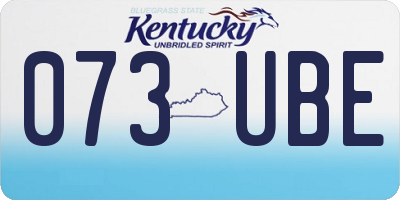 KY license plate 073UBE