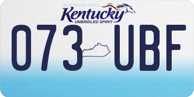 KY license plate 073UBF